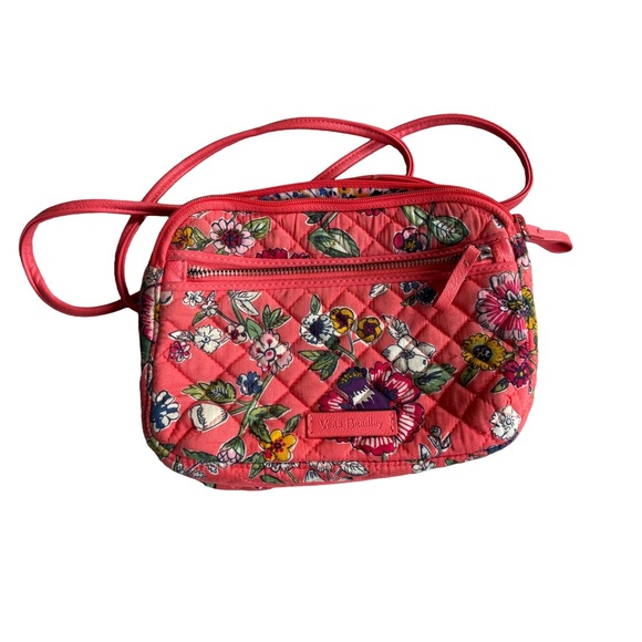 Vera Bradley Coral Floral Quilted Crossbody Purse - Picture 7 of 7